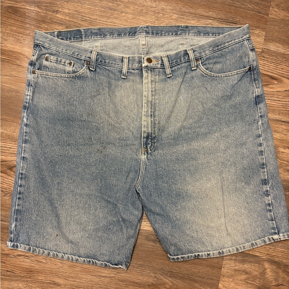 Wrangler Light Blue Jean Shorts Jorts Y2K Baggy Workwear Relaxed Fit 44x9.5